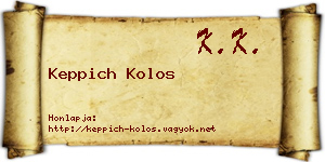 Keppich Kolos névjegykártya